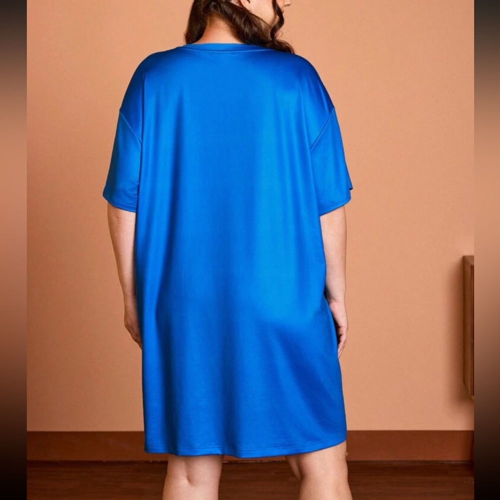 Pajama dress Graphic Blue and Orange Dress cartoon print - Picture 2 of 2